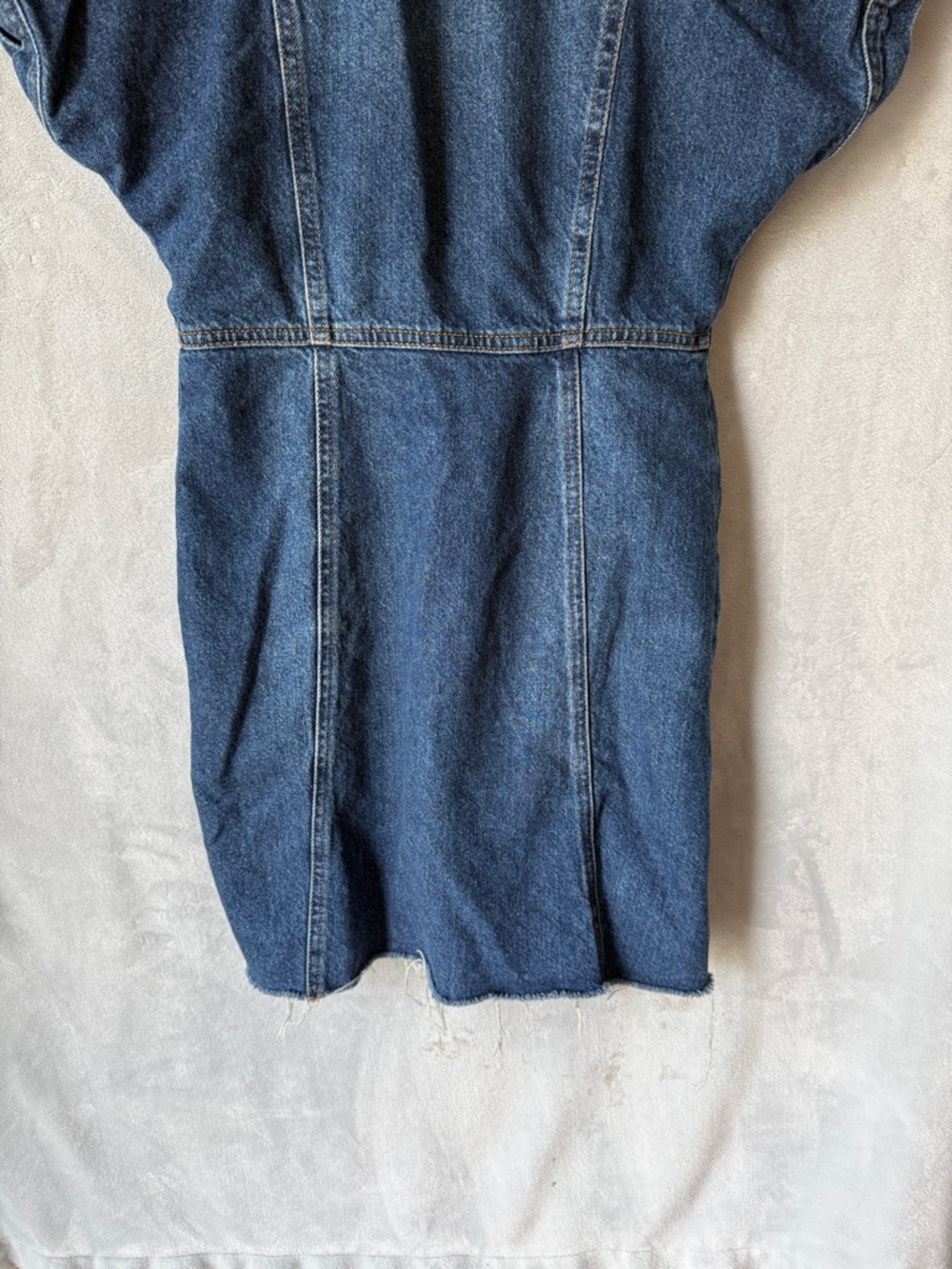 Free People The City Denim Mini Dress Women’s XS Blue Button Front Short Sleeve - Picture 15 of 16